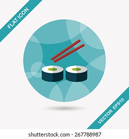 sushi flat icon with long shadow,eps10