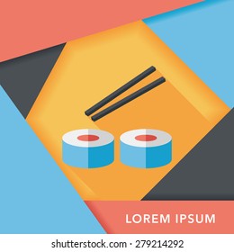 sushi flat icon with long shadow,eps10