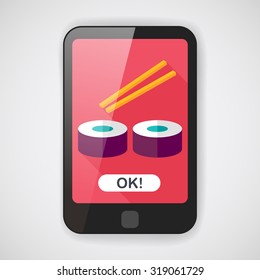 sushi flat icon with long shadow,eps10