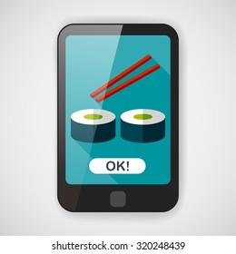 sushi flat icon with long shadow,eps10