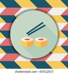 sushi flat icon with long shadow,eps10