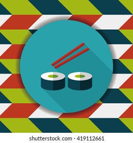 sushi flat icon with long shadow,eps10