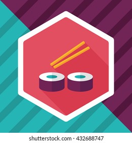 sushi flat icon with long shadow,eps10