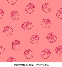 Sushi flat outline isomeric patten
