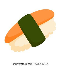 Sushi in flat style isolated