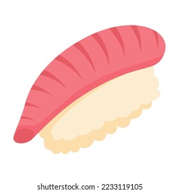 Sushi in flat style isolated