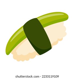 Sushi in flat style isolated