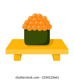 Sushi in flat style isolated