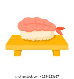 Sushi in flat style isolated