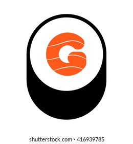Sushi font, letter G, vector.