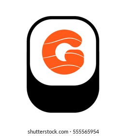 Sushi font, letter G, vector.