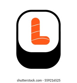 Sushi font, letter L, vector.