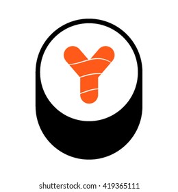 Sushi font, letter Y, vector.