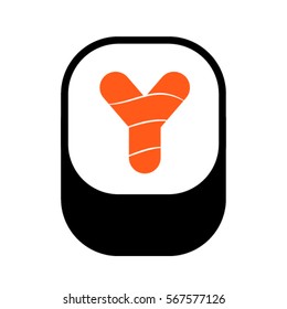 Sushi font, letter Y, vector.