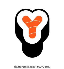 Sushi font, letter Y, vector.