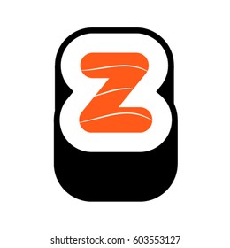 Sushi font, letter Z, vector.
