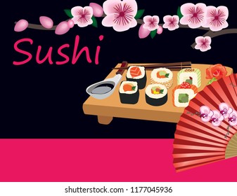 Sushi food banner