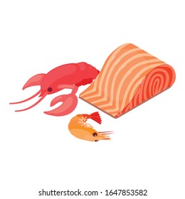 Sushi food icon. Isometric illustration of sushi food vector icon for web
