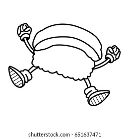 sushi food japanese cartoon character outline