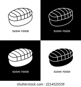 Sushi food Logo. Food and Drink Illustration. Drumstick Chicken Japanese food Icon Symbol