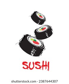 sushi food on white background