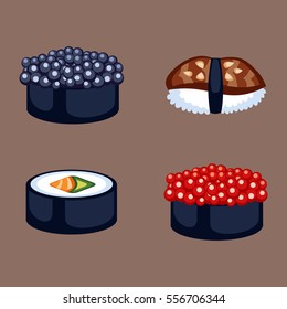 Sushi food vector illustration.