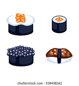 Sushi food vector illustration.