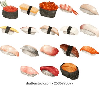 ilustração sushi vetor comida japonês peixe arroz menu asiático restaurante