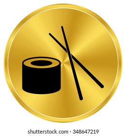 sushi - gold vector icon