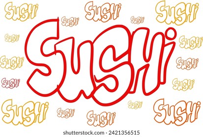 sushi graffiti vector isolated art