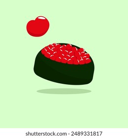 sushi graphic vector illustration on the topic of salmon roe