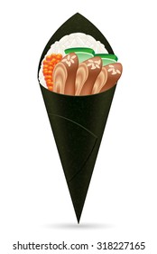 sushi hand rolls vector illustration isolated on white background