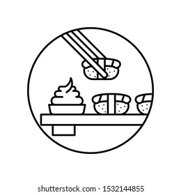 Sushi, hashi, wasabi icon. Simple line, outline vector of take away icons for ui and ux, website or mobile application