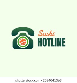 Sushi Hotline Logo Design Template. Good for Business, Agency, Community and Organization