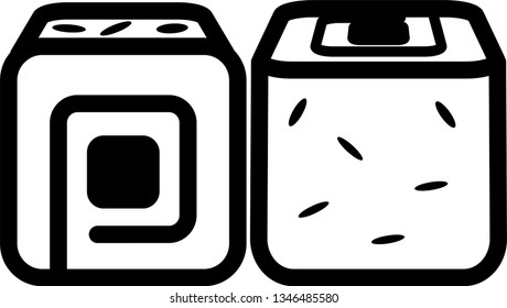 Sushi icon in the amount of two pieces for websites or applications.