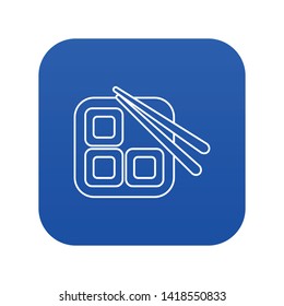 Sushi icon blue vector isolated on white background