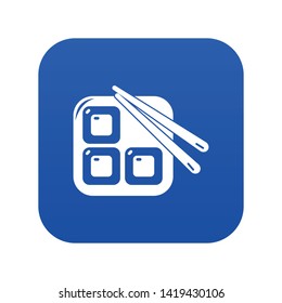 Sushi icon blue vector isolated on white background