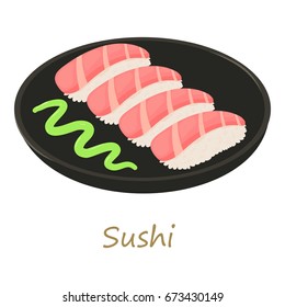 Sushi icon. Cartoon illustration of sushi vector icon for web isolated on white background