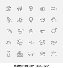 Sushi Icon Collection Vector