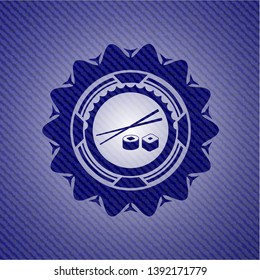 sushi icon with denim texture