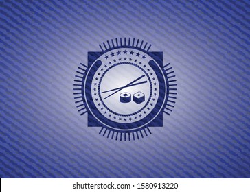 sushi icon with denim texture