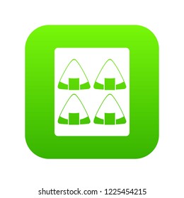 Sushi icon digital green for any design isolated on white vector illustration