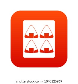 Sushi icon digital red for any design isolated on white vector illustration