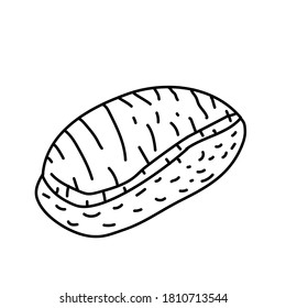 Sushi Icon. Doodle Hand Drawn or Black Outline Icon Style