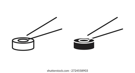 Icono de sushi en estilo doodle y stroke.