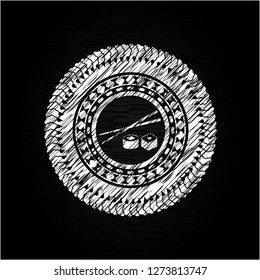 sushi icon drawn on a blackboard