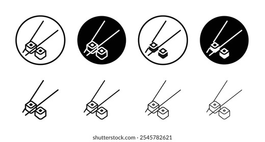 Sushi icon flat line symbol set.