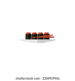 sushi icon flat style design. sushi vector illustration. isolated on white background.