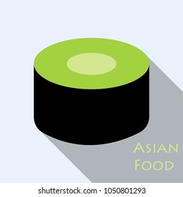 Sushi icon in a flat style with a shadow