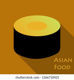 Sushi icon in a flat style with a shadow